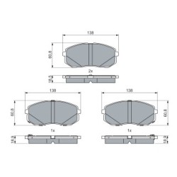 Plaquettes de frein BOSCH 0986460077 pour HYUNDAI, KIA TUCSON, SPORTAGE