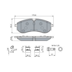 Jeu de plaquettes de frein BOSCH 0986460115 pour MAN, VW TGE, CRAFTER, GRAND