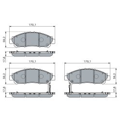 Jeu de plaquettes de frein BOSCH 0986460117 pour TOYOTA HIACE OE 0446526440 BOSCH