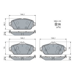 Jeu de plaquettes de frein BOSCH 0986460128 pour MERCEDES OE A0004204500 BOSCH