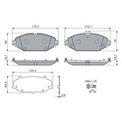 Jeu de plaquettes de frein BOSCH 0986460129 pour MERCEDES CLASSE C OE A0004207302 BOSCH