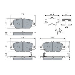 Jeu de plaquettes de frein BOSCH 0986460138 pour HONDA CR-V OE 43022-THA-H00 BOSCH