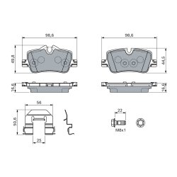 Plaquettes de frein BOSCH 0986460145 pour BMW Série 2, 3, 4, référence d'origine 34206888825