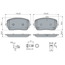 Jeu de plaquettes de frein BOSCH 0986460146 pour MERCEDES GLE, GLS OE A0004201003