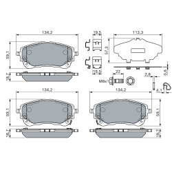 Jeu de plaquettes de frein BOSCH 0986460149 pour SUZUKI, TOYOTA OE T044650247 BOSCH