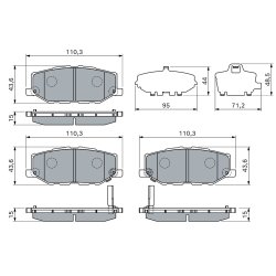Jeu de plaquettes de frein BOSCH 0986460150 pour SUZUKI JIMNY OE 5581078R00