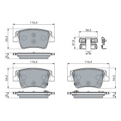 Jeu de plaquettes de frein BOSCH 0986460151 pour HYUNDAI SANTA OE 58302S1A70