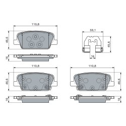 Jeu de plaquettes de frein BOSCH 0986460153 pour HYUNDAI SANTA OE 58302S1A30 BOSCH