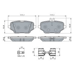 Jeu de plaquettes de frein BOSCH 0986460154 pour MERCEDES GLE OE A0004203902 BOSCH