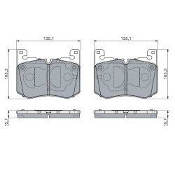 Jeu de plaquettes de frein BOSCH 0986460156 pour JAGUAR, LAND ROVER OE T4A32804 BOSCH