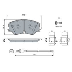 Jeu de plaquettes de frein BOSCH 0986460162 pour AUDI, SEAT, VW OE 5WA698151M BOSCH