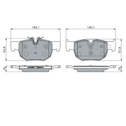 Jeu de plaquettes de frein BOSCH 0986460166 pour JAGUAR, LAND ROVER OE KK8A2M008AA