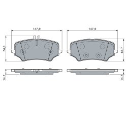 Jeu de plaquettes de frein BOSCH 0986460167 pour MERCEDES EQE, EQS OE A0004206403