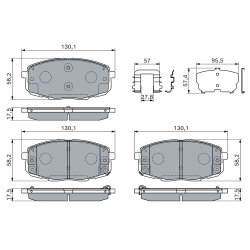 Jeu de plaquettes de frein BOSCH 0986460168 pour HYUNDAI KONA OE 58101G3A00
