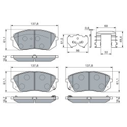 Plaquettes de frein BOSCH 0986460169 pour HYUNDAI, KIA TUCSON, SOUL BOSCH