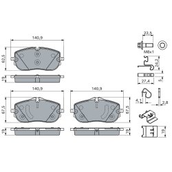 Jeu de plaquettes de frein BOSCH 0986460177 pour MERCEDES CLASSE C OE A0004203003