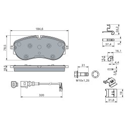 Jeu de plaquettes de frein BOSCH 0986460178 pour AUDI, SKODA, VW OE 1EA698151B