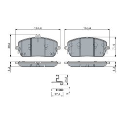 Jeu de plaquettes de frein BOSCH 0986460282 pour MERCEDES CLASSE C, CLASSE E, GLC