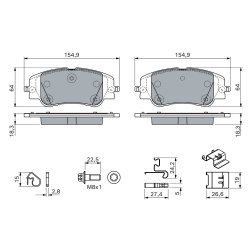 Jeu de plaquettes de frein BOSCH 0986460291 pour CITROEN, DS, FIAT, JEEP et plus encore... BOSCH