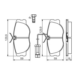 Jeu de plaquettes de frein BOSCH 0986460942 pour ALFA ROMEO, FIAT, LANCIA BOSCH