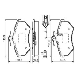 Brake Pad Set BOSCH 0986460948 OE Ref 85369815E
