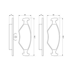 Jeu de plaquettes de frein BOSCH 0986460986 pour FIAT, INNOCENTI OE 7076376 BOSCH