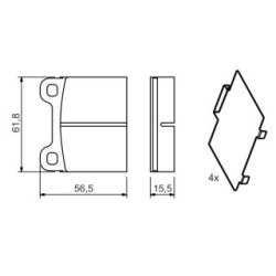 Jeu de plaquettes de frein BOSCH 0986466302 pour AUDI, BMW, MERCEDES, SAAB, TALBOT et plus encore... BOSCH