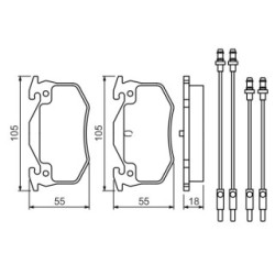 Jeu de plaquettes de frein BOSCH 0986466350 pour CITROËN BX OE E172143 BOSCH
