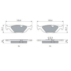 Jeu de plaquettes de frein BOSCH 0986466751 pour BMW OE 34111154398 BOSCH