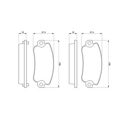 Jeu de plaquettes de frein BOSCH 0986467760 pour AUTOBIANCHI, FIAT, LANCIA, SEAT