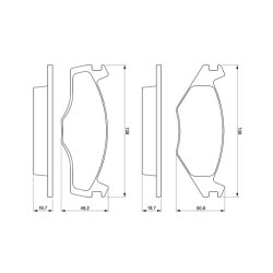 Jeu de plaquettes de frein BOSCH 0986468870 OE 1H0615109