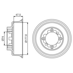 Brake Drum BOSCH 0986477154 OE Ref GBD 105