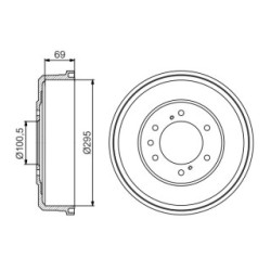 Tambour de frein BOSCH 0986477165 pour NISSAN OE 43206VE800