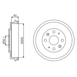 Tambour de frein BOSCH 0986477191 pour MAZDA OE BW7Y-26-251
