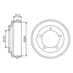 Tambour de frein BOSCH 0986477204 pour FORD TRANSIT OE IC1W1126AD