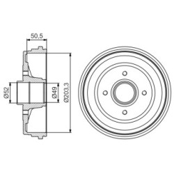 Brake Drum BOSCH 0986477205 OE Ref 82 00 276 843