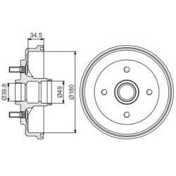 Brake Drum BOSCH 0986477239 OE Ref 42043 19015