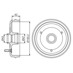 Brake Drum BOSCH 0986477243 OE Ref 77 01 460 327