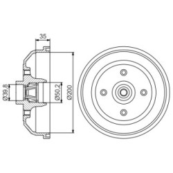 Brake Drum BOSCH 0986477256 OE Ref 90007526