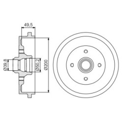 Brake Drum BOSCH 0986477267 OE Ref 1H0 501 615 B