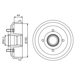 Tambour de frein BOSCH 0986477269 pour FORD, FORD ASIE & OCÉANIE