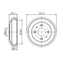 Brake Drum BOSCH 0986477284 OE Ref 58411 02501 BOSCH