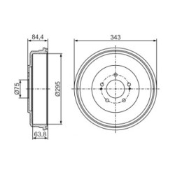 Tambour de frein BOSCH 0986477285 pour HYUNDAI H-1 OE 583294A200 BOSCH