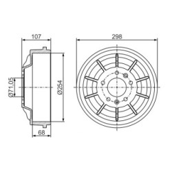 Tambour de frein BOSCH 0986477300 pour CITROEN, FIAT, PEUGEOT OE 1400178980 BOSCH