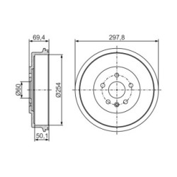 Tambour de frein BOSCH 0986477302 pour CHEVROLET CRUZE OE 12774829