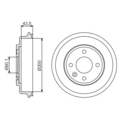 Tambour de frein BOSCH 0986477313 pour CHEVROLET AVEO, COBALT OE 96853514 BOSCH