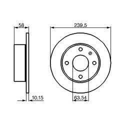 Disque de frein BOSCH 0986478072 pour FORD ESCORT, ORION