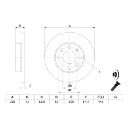 Brake Disc BOSCH 0986478081 OE Ref 90008005 BOSCH