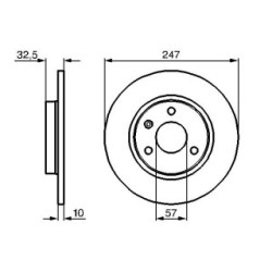 Disque de frein BOSCH 0986478142 pour CITROËN AX OE 95661811