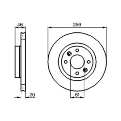 Disque de frein BOSCH 0986478270 pour RENAULT OE 7700715081 BOSCH
